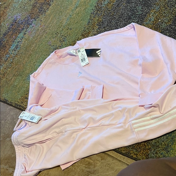 Adidas Women's Light Pink Lounge Set - Picture 1 of 5